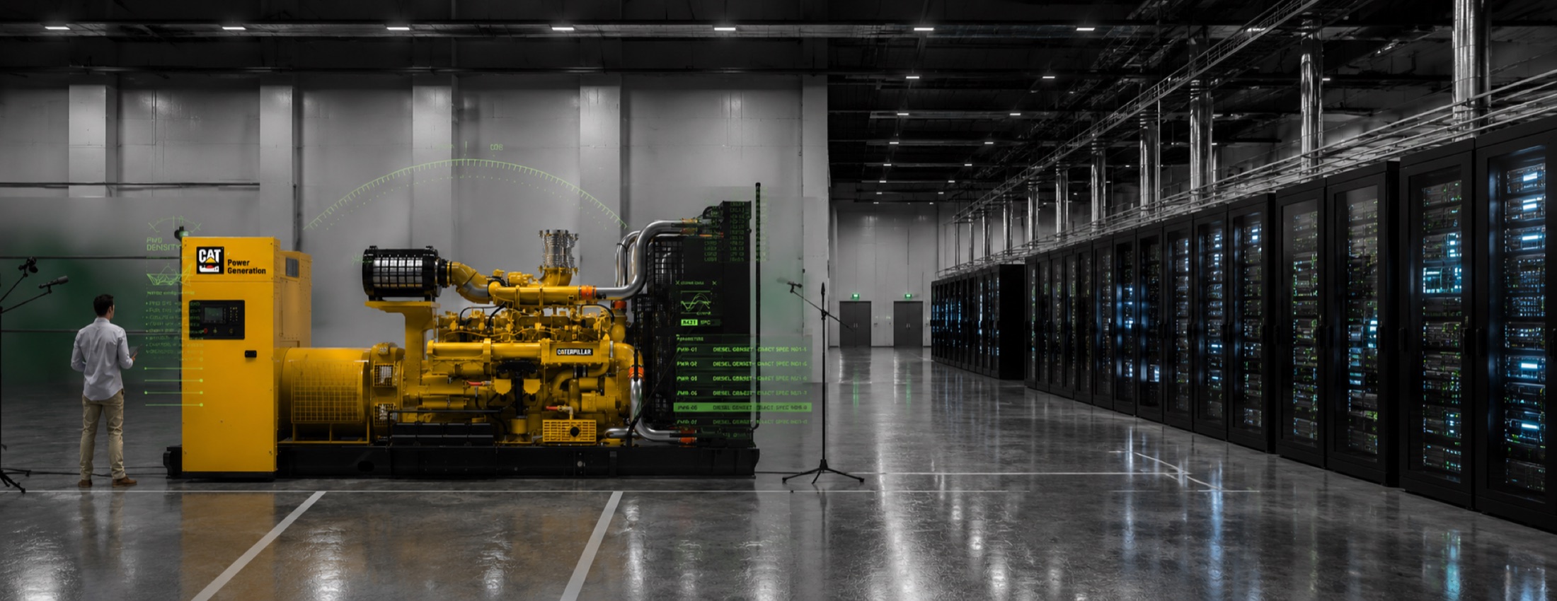 Cat Olympian generator monitored in a data center